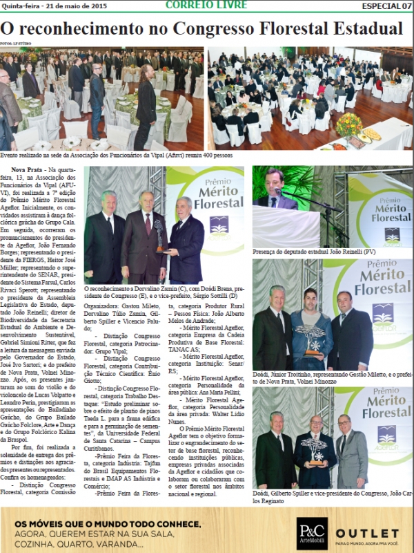 MATÉRIA CORREIO LIVRE 21 DE MAIO - EVENTOS FLORESTAIS