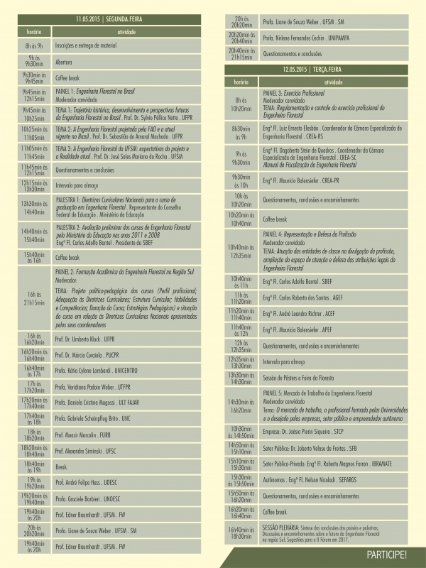 PROGRAMAÇÕES CONGRESSO E FÓRUM